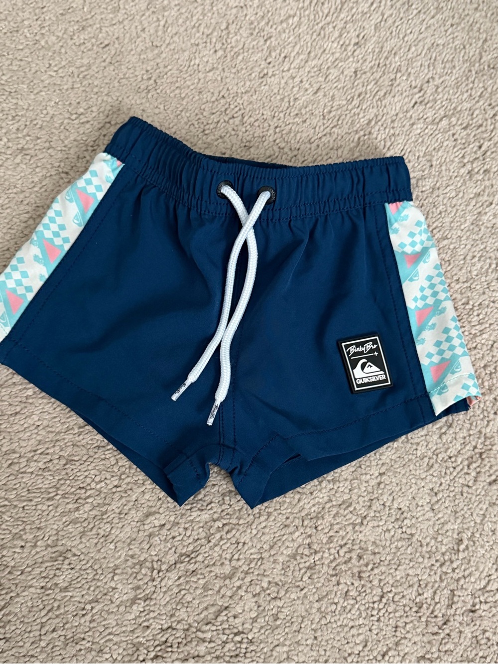 Binky BroNavy Boys' Swim Trunks with Retro Side Panels 18-24 months